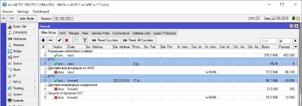 Firewall для IPTV